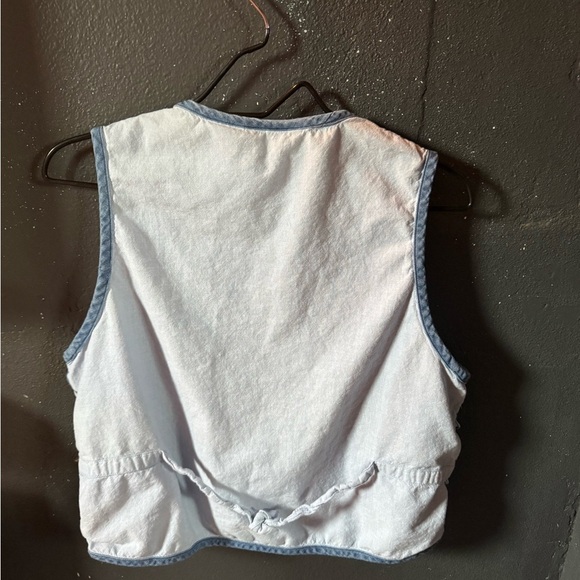 Blue Embroidered Flower Vest by Casey & Max - Picture 3 of 3